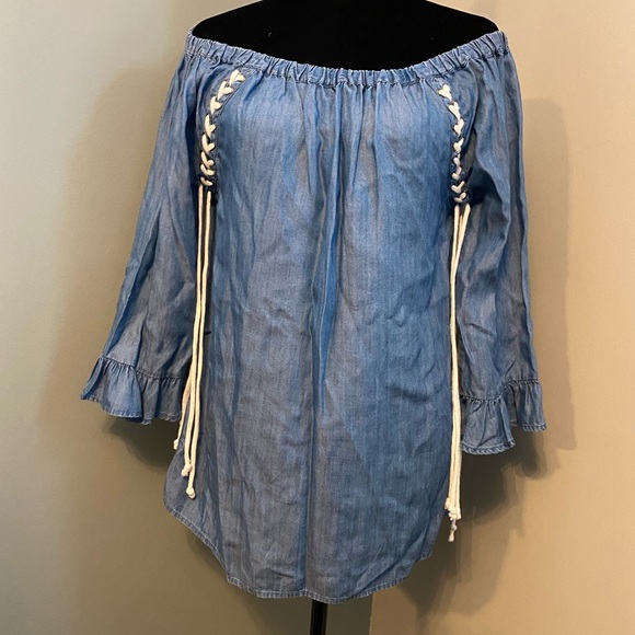 Denim Lace Up Tunic - Billy T - Picture 6 of 15